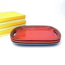 *제와이스라프* 레인보우 직사각 트레이 접시 31cm 3종색상, 블루