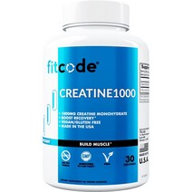 Fitcode Creatine1000 1회 제공량당 순수 크레아틴 모노하이드레이트 1g 채소 캡슐 (30회분)