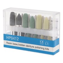 치과 연마 버 다이아몬드 키트 히든 레진 팁 폴리시베이스 저속 핸드피스용 실리콘 폴리셔 HP0412 12 개, [01] HP0412