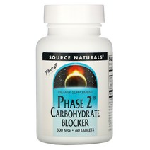 소스내츄럴스 페이즈 2 탄수화물 억제제 500mg 타블렛, 60개입, 1개