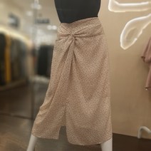지컷 앞주름 프린트 쉬폰 스커트 7221235004