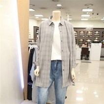 안지크 NC09 소매롤업 체크 셔츠 DE2BL5770