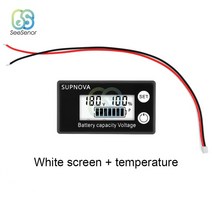 측정공구 DC8-100V LCD 디지털 전기 미터 6133A 배터리 용량 표시기 리튬 LiFePO4 납산 셀 12V 24V 48V 72, 02 White
