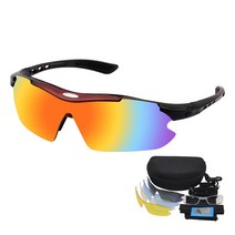 삼림늑대 스포츠 고글 선글라스 방풍 자외선차단 변색 렌즈 자전거 라이딩 낚시 등산, 레드