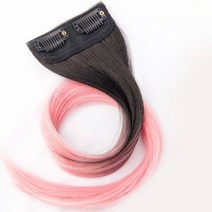 일월전빵 세트 투톤 그라데이션 헤어 피스 붙임머리 부분가발 브릿지 컬러피스 옴브레 50cm B-W001, 더블-3p, 핑크