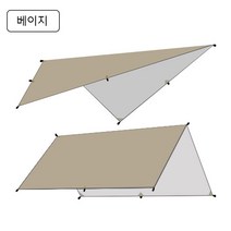 은박 코팅 경량 미니 사각 렉타타프 3X3 / 3X4 / 3X5, 베이지