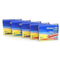 Pelikan 4001 TP/6 Ink Cartridges for Fountain Pens Royal Blue 0.8ml 6 Pack (301176), 1