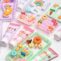 생크림 클레이 파츠 나만의 내맘대로 폰케이스 네임핀 만들기 파츠도매, 1.투명생크림-블랙펄