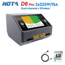 HOTA D6 Pro 스마트 배터리 충전기 방전기 리포 RC 드론 예비 부품 AC 200W DC 2x325W 15A 채널, [02] EU, [01] D6 PRO collocation 3