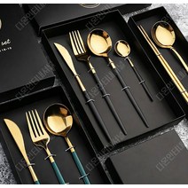 모던커트러리 골드수저세트 양식기세트 4pcs, 로즈골드