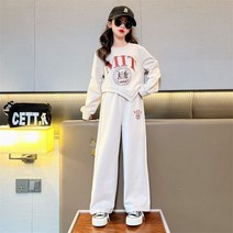 여아 주니어 어린이 초등학생 츄리닝 세트 언발란스 티