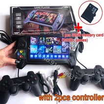 미니컴파이 7 인치 레트로 핸드 헬드 게임 콘솔 많은 에뮬레이터 16g 3000 게임 gba nes 레트로 게임 콘솔 용 더블 조이스틱, 2pcs 컨트롤러로