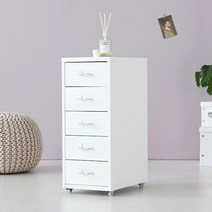 마켓B 바퀴달린 이동식 틈새 3단 4단 5단 6단 수납장 서랍장, 5단 블랙