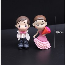 연인 커플 입상 웨딩 미니어처 신부와 신랑 테라리움 요정 정원 장식 홈, 32 17