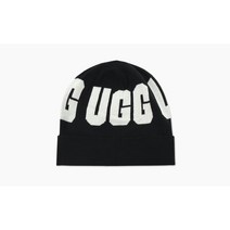 일본 어그 UGG 그래픽 로고 비니 핑크 블랙 스키 스노우보드 모자