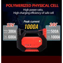 차도리 46800mAh/24000mah 12V/24V 자동차 헤비 듀티 트럭 점프 스타터 보조베터리 굴삭기 스마트 케이블과 비상 배터리 부스터, HD15, 해외, 02 HD15, 1개