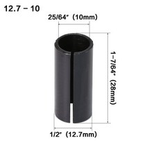 생크 라우터 비트 어댑터 콜렛 6 6.35 8 10 .7mm CNC 밀링 커터 정밀 척 엔드 밀 공작 기계 홀더, [13] .7mm to 10mm