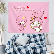 헬로 키티 매달려 천 아름다운 소녀 태피스트리 그물 붉은 사진 어린이 방 기숙사 장식 벽 덮개, 멜렛 선물