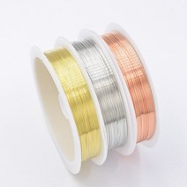 0.2-1mm 실버/골드/로즈 구리 와이어 공예 구슬 DIY 쥬얼리 만들기 액세서리 팔찌 amp 목걸이 찾기, [09] (Dia 1.0mm-1.5Meter), [05] 3 Colors