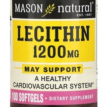 Mason Natural 레시틴 1200mg 소프트젤 100정, 100개, 1개