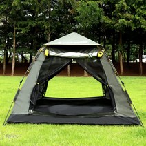 프리마인드 3-4인용 사각텐트 원터치 자동텐트 패밀리텐트_2001, 카키