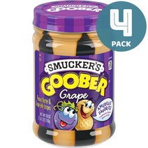 스머커즈 구버 땅콩버터 포도 잼 510g 4팩 Smucker's Goober Peanut Butter and Grape Jelly Stripes