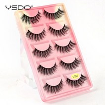 자연스러운 전문가용 실크 속눈썹 YSDO-자연스러운 긴 3D 속눈썹 3/5 쌍 솜털 드라마틱 인조 손으로 만든, 01 eyelashes, 04 5pairs G503CS