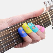 기타조율 기타튜닝 조율기4 pcs 손가락 끝 보호대 fingerstall 실리콘 손가락 가드 보호 프레스 우쿨렐레베이스 액세서리, 멀티 컬러 m