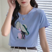 YAPOGI여성 여름 티셔츠 반팔티셔츠 여름 반팔 상의 심플 데일리 반팔티
