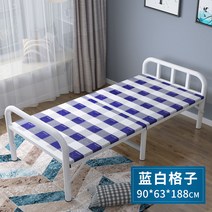 좁은방침대 엑스트라베드 가정용환자접이식 병원 사무실 저가 침대 0, 2. 색상 분류: 파란색과 흰색 격자 너비 , 크기: 90x63x188