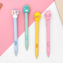 일정 2000레이지스타실리콘사이드샤프(0.5mm) 문구 필기 학용품 캐릭터 고급샤프 공룡 유니콘 오리 토끼 그립감, 1개(랜덤)