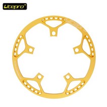 Litepro-접이식 자전거 크랭크 BMX 사각 구멍 넓고 좁은 톱니 48 50 52 54 56 58T 싱글 디스크 스퀘어 홀 스프로킷, Golden, 56T, Golden+56T