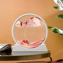 치프몰 샌드아트 모래멍 샌드멍 액자 원형 모래시계, 빨간색