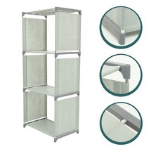 큐브 책장 정리 보관 3 유닛 Diy 캐비닛 옷장 코너 탁상 교실 신발 선반, 밝은 회색