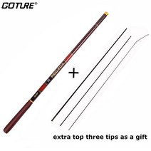 Goture-3.0-7.2m 초경량 탄소 섬유 잉어 낚시대 하천 호수 낚싯대 배스 파이크 송어 텐카라, [01] RED-FOX