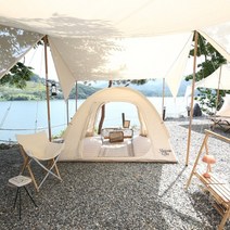 메종 빌라 면텐트 감성 돔형텐트 미니멀 캠핑, 베이지
