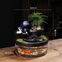 미니분수대 자연가습기 수기운보충 물소리 물멍 실내 야외 원목 정원 수돗가 베란다 연못 가정용 분수대 제작 실내 인공폭포 미니 인테리어, 모델 E