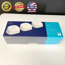 Amazon Eero - 6 AX1800 듀얼 밴드 메시 Wi-Fi 시스템(라우터 1개 확장기 2개) 새 상