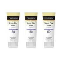 넓은 스펙트럼의 spf 50 오일 프리 논코메도제닉 amp 끈적임 없는 2선크림 썬크림, 3fl oz3개들이