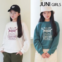 주니걸즈 치즈버거맨투맨 티셔츠 기모안감