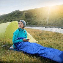 초경량 침낭 기본형 캠핑 차박 사계절 슬리핑백 이불 백패킹 용 여름 봄, 쿠팡 침낭 기본형_블루