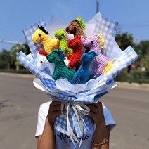 홀스 말 뜨개질 꽃다발 정성이 담긴 선물 니트 인형 부케 DIY 만들기 원데이클래스 공방, 단일사이즈, 젖소