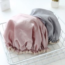 흘러내리는 머리 걱정 끝 더블 방수 샤워캡 헤어캡 모자 3컬러 택일, 1개, 그레이