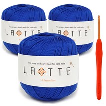 라떼(65g)x3볼+모사용코바늘5/0호(3.0mm), 29_블루