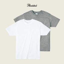 프린트스타 32수 얇은 이너 기본 무지 면 반팔 티셔츠 남녀공용