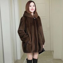 루루샤인 모피코트 밍크 자켓 수입 벨벳 에코 퍼 후드 케이프