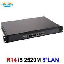 Partaker R14 방화벽 어플 라 이언 스 8 * 인텔 I211 기가 비트 이더넷 라우터 서버 VPN 코어 i5 2520M CPU 19 인치 1U 랙 마운트