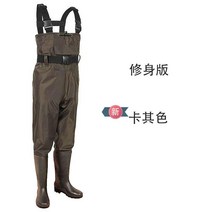 도시어부 어부바지 포세이돈가슴장화방수 두꺼운 내마모성 겨울바다낚시 입는장화 물질 갯벌체험, 운동화의 크기에 따라 44, 브라운 슬림 버전