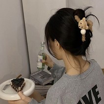 방이언니 귀염뽀짝 곰돌이 헤어 왕 집게핀 올림머리 똥머리 퍼 집게핀