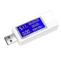 USB 테스터 디지털 전압 미터 전압 충전기 용량 탐지기 표시기, 하얀색